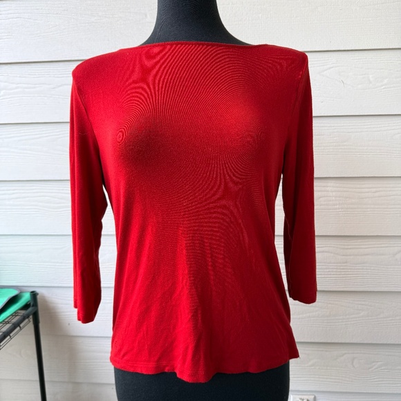 Lauren Ralph Lauren Tops - Lauren Ralph Lauren | Red Stretch Long Sleeve Top | Size L